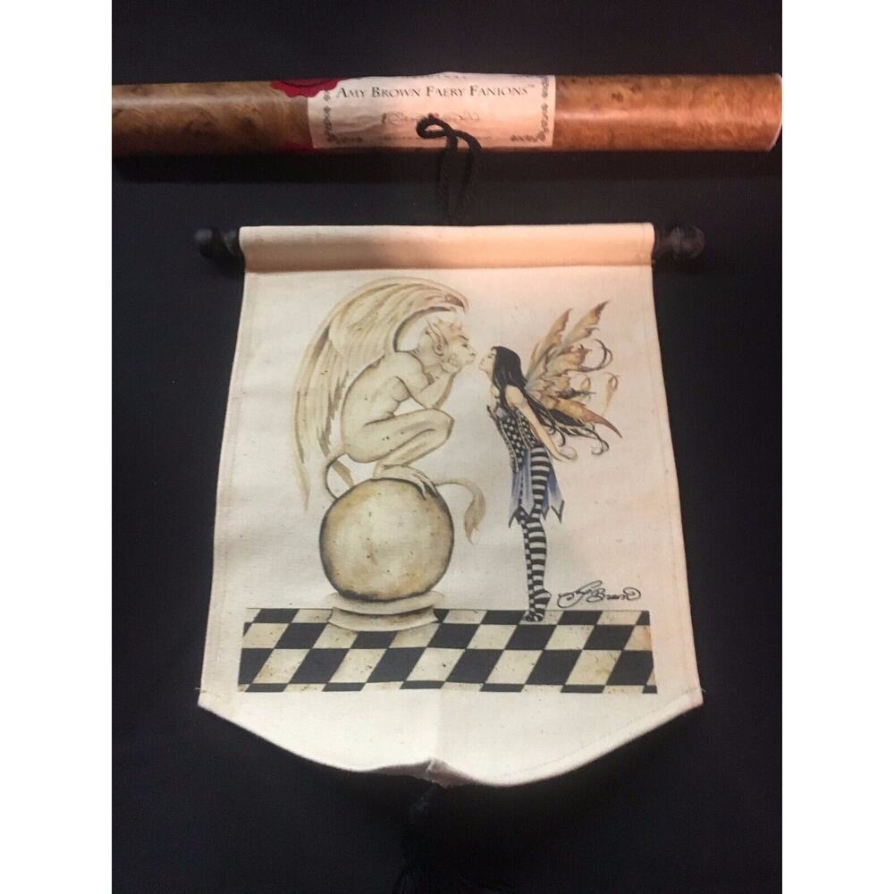 RARE Amy Brown Faery Fanions ~ Canvas Fairy Hanging Banner - Original #3&18